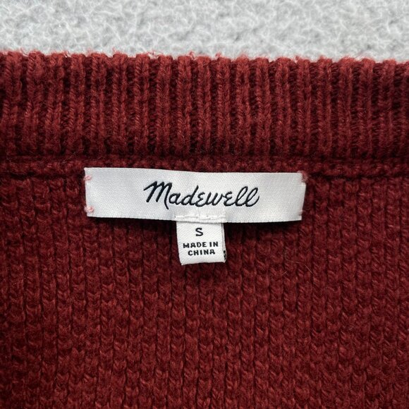 Madewell Province Cross-Back Pullover Sweater Red Burnished Mahogany Small - Picture 5 of 10